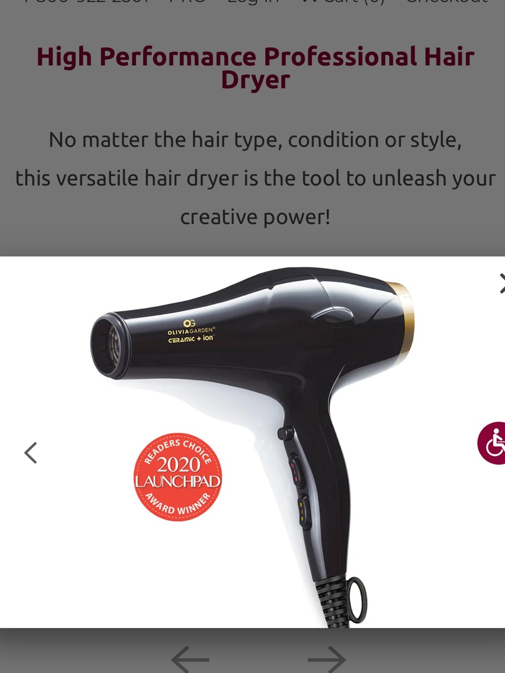 Olivia Garden Ceramic + ion Hair Dryer